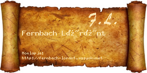 Fernbach Lóránt névjegykártya