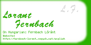 lorant fernbach business card